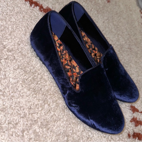 Birdies shoes Woman’s size 9.5 Navy Blue Velvet Starlings - Picture 6 of 13